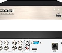 ZOSI 8Channel Surveillance Video Recorders 1080N/720P 4-in-1 HD-TVI Standalone CCTV Security DVR System For 720P,1080P Security Cameras,Motion Detection,Easy Remote Access(NO Hard Drive)