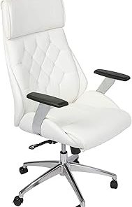 Zuna Mid-Back Office Task Chair - Ergonomic Back Supporting Mesh Back Desk Chair (Pure White/Black)
