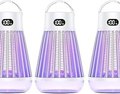 Zapper Pro 3 Pack Portable Bug Zapper, Indoor & Outdoor, Cordless Rechargeable Mosquito Zapper, Hanging Hook, 1500V High Voltage, Trap for Fly, Insect, Mosquito & Bugs
