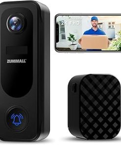 ZUMIMALL Doorbell Camera Wireless 2K, Video Doorbell with Chime, 2 Way Audio, Voice Changer, 30s Voice Message, Anti-Theft, AI Detection, Cloud Storage, 2.4Ghz WiFi, Battery Powered, Work with Alexa