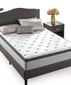 ZINUS 12 Inch Comfort Support Cooling Gel Hybrid Mattress, Queen, Euro Top Innerspring Mattress, Motion Isolating Pocket Springs, Mattress in A Box