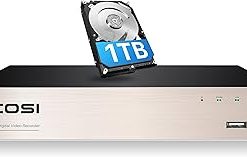 ZOSI H.265+ 8CH 5MP Lite Surveillance DVR Video recorders with 1TB Hard Drive Supports 4-in-1 HD-TVI CVI CVBS AHD 960H 1080P 5MP Security Cameras, Motion Detection, Remote Viewing, Hard Wired