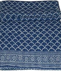 YUVANCRAFTS Indian Handmade Mukut Screen Print Kantha Quilt Pure Cotton Traditional Print Queen Quilt Blanket Bedspreads Throw