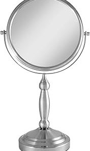 Zadro 9” W x 16" H Round Non-Lighted Makeup Mirror 10X 1X Magnifying Makeup Mirrors Rotating Head Makeup Mirror for Desk