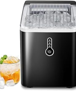 ZAFRO Ice Makers Countertop, 9 Cubes Ready in 6 Mins, Portable Ice Machine with Ice Scoop/Basket for Home Kitchen Office Bar Party, Black