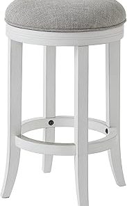ZHENGHAO Modern Cream Bar Stools with Back Set of 2 Faux Leather Swivel Counter Stools Upholstered Adjustable Height Bar Chairs with Gold Footrest for Home Kitchen/Dining Room/Cafe, Pu Cream