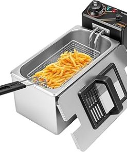 VIVOHOME Electric Deep Fryer with 4L / 17 Cup Oil Capacity, Stainless Steel Oil Fryer with Temperature Control and Lid