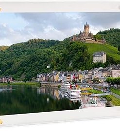 (16" x 20") Clear Acrylic Wall Mount Floating Picture Frame with (Gold Standoffs) Frame-less Double Panel Plexiglass Display for Photos Artwork Posters Paintings (Full Frame is 19" x 23")