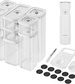 ZWILLING 12-pc, Plastic, Small & Medium Cube Set with Vacuum Pump, Clear