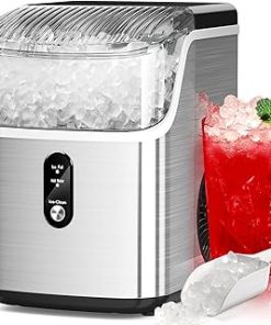 ZAFRO Nugget Ice Maker Countertop, Pebble Ice Maker with Soft Chewable Ice, One-Click Operation Ice Machine with Self-Cleaning, 35.5Lbs/24Hrs for Home,Kitchen,Office