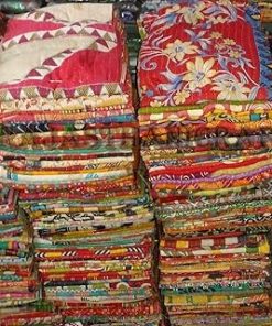 YUVANCRAFTS Indian Handmade Patch Work Kantha Quilt Handmade Pure Cotton Traditonal Print Queen Quilt Blanket Bedspreads Throw