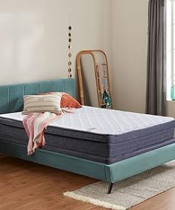 Zayton 10-Inch Plush Foam Encased Hybrid Eurotop Innerspring Mattress and 8" Wood Boxspring/Foundation Set, Queen