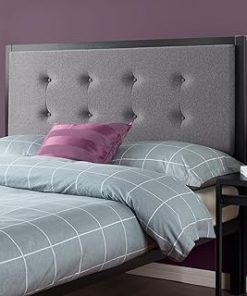 ZINUS Barbara Upholstered Headboard Button Tufted Upholstery, Easy Assembly, King, Gray