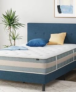 ZINUS 12 Inch Cooling Comfort Support Hybrid Mattress [New Version], Queen, Fiberglass Free, Medium Plush, Cooling Motion Isolation, Certified Safe Foams & Fabric, Mattress in A Box