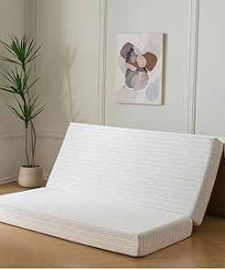 CH CHARME HOUSE Folding Mattress, 4 inch Trifold Mattress Topper with Washable Cover and Storage Bag, Non-Slip Bottom, CertiPUR-US Certified-King Size (80" x 76" x 4")