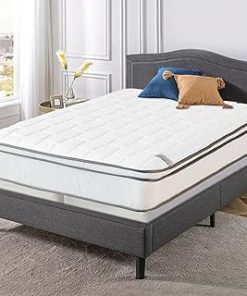 Zayton 10" King Size Mattress and Box Spring - Pillow Top Euro Top Natural Sleep Solution/Soft and Supportive, King