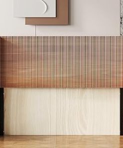 ZeHuoGe Headboard Queen Size,Wooden Integral headboard with Convex Groove, Modern Farmhouse Headboard,Height Adjustable Headboard with Wing-Back Design