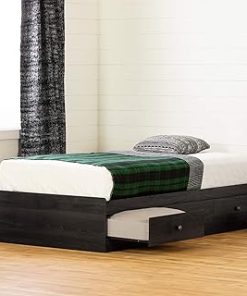 Zach Mates Bed with 3 Drawers-Twin-Gray Oak