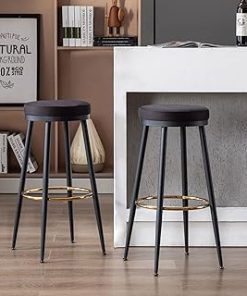 Zuo Poise Barstool (Set of 2) Azure Gray & Walnut
