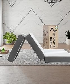 Zutan 3-Inch Tri-Folding Zipper Mattress with Breathable Gel Memory Foam | Multi-Adjustable Lightweight Bedding Mattresses with Mesh Sides, Portable Ultra Soft Washable Covers, 31-Inch, White