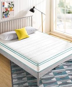ZINUS 8 Inch Memory Foam Spring Hybrid Mattress, Queen, Euro Top Innerspring Mattress, Green Tea-Infused Foam, CertiPUR-US Certified, Mattress in A Box